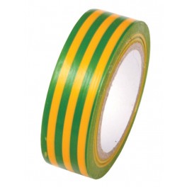 PVC páska žlutá s zel.pruhy 19x0.13x10M
